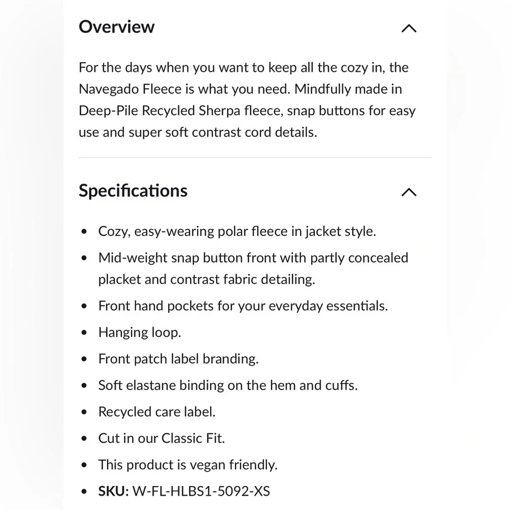 Passenger Navegado Recycled Polar Fleece Jacket Size Small - Picture 8 of 9